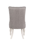 Florian Side Chair Set 2 , Gray Fabric & Antique White Finish Dn01683 Gray Fabric