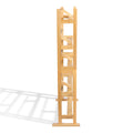 Media Storage Rack With Sliding Dividers In Maple Black Brown Particle Board