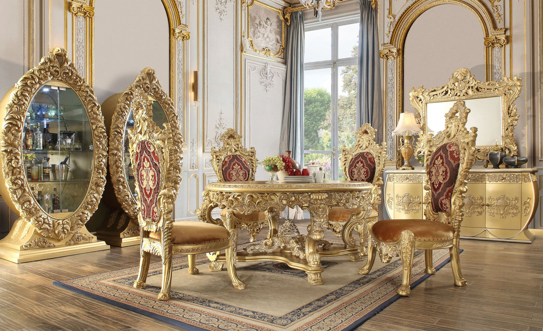 Bernadette Dining Table Gold Finish Dn01469 Gold Mdf