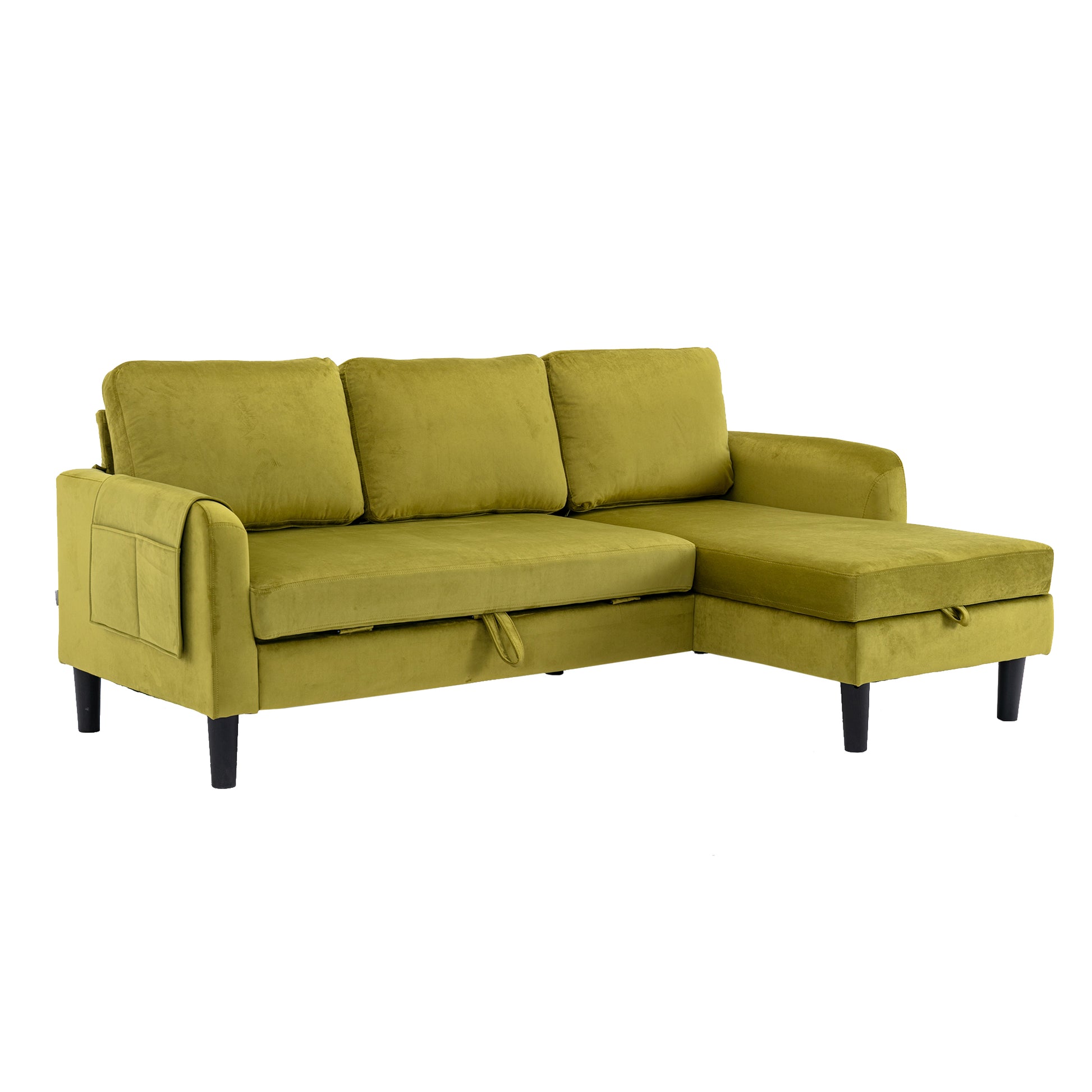 United We Win Sectional Sofa Reversible Sectional Sleeper Sectional Sofa With Storage Chaise Olive Polyester