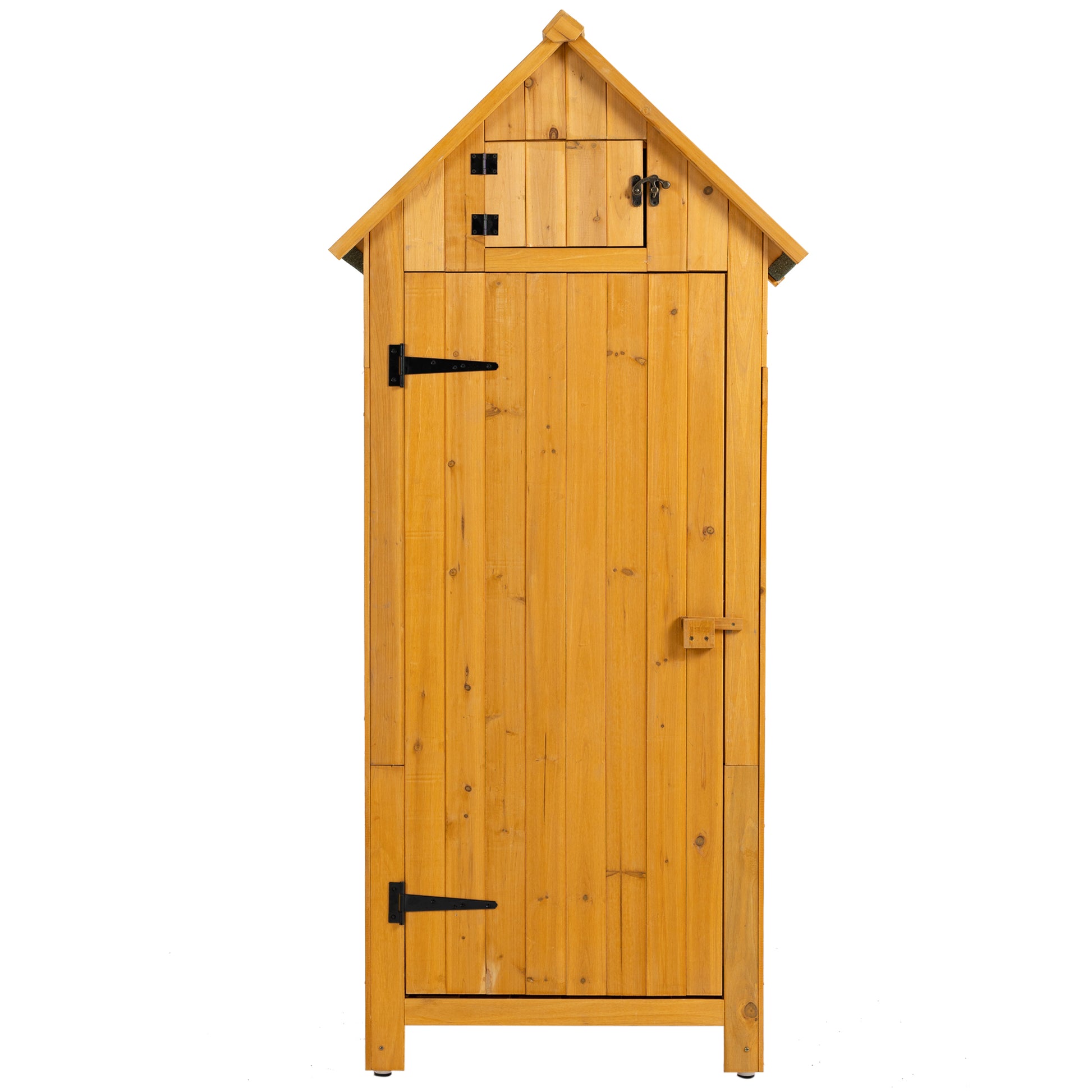 30.3"L X 21.3"W X 70.5"H Outdoor Storage Cabinet Tool Shed Wooden Garden Shed Natural Natural Solid Wood