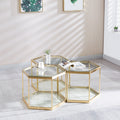 Modern Glass Coffee Table With Gold Finish Stainless Steel Frame Gold Glass