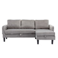 United We Win Sectional Sofa Reversible Sectional Sleeper Sectional Sofa With Storage Chaise Gray Polyester