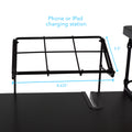 Gaming Desk, Charging Station, Elevated Shelf, Mdf Top With Powder Coated Metal Legs In Black Black Metal