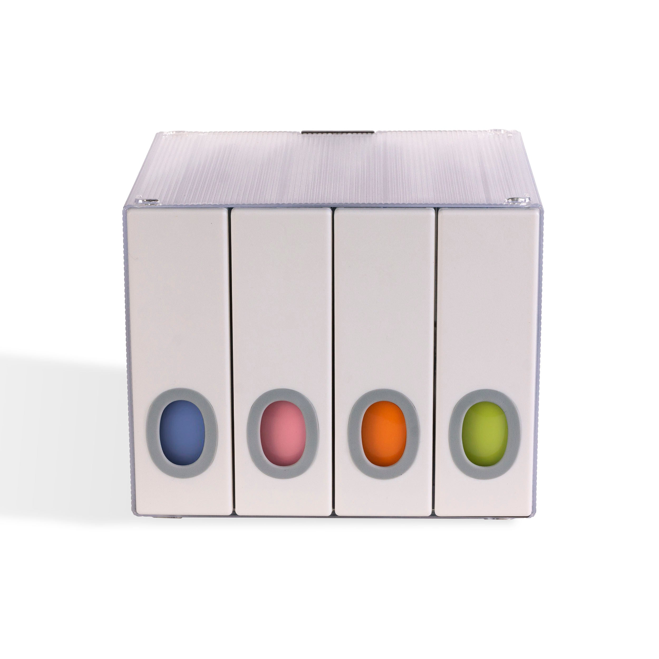 Disc Cube, Stackable, Wall Mountable In White White Plastic