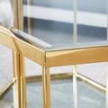 Modern Glass End Table With Gold Finish Stainless Steel Frame Gold Glass