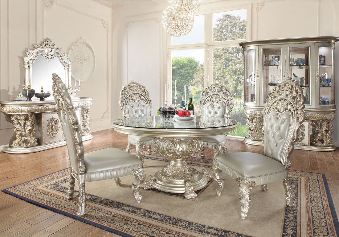 Sandoval Dining Table Champagne Finish Dn01493 Champagne Mdf