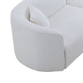 Luxury Modern Style Living Room Upholstery Curved Sofa With Chaise 2 Piece Set, Right Hand Facing Sectional, Boucle Couch, White White Boucle 4 Seat