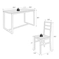 Five Piece Set Table And Chair With Backrest, Industrial Style, Solid Structure Beige Mdf Steel