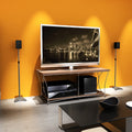 Satellite Speaker Stand, Made From Cast Iron, Height Adjustable, Cable Management Black Metal