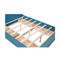 Full Size Platform Bed With Drawers And Storage Shelves, Blue Blue Pine