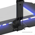 Gaming Desk, Steel Legs, Multicolored Led Lights, Cup Holder, 3 Usb Ports, Tempered Glass Accent In Black Black Metal