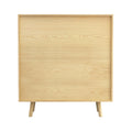 Bohemian Bar Cabinet, Natural Rattan Doors, Removable Wine Rack In Natural Wood Beige Boho Particle Board
