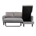 United We Win Sectional Sofa Reversible Sectional Sleeper Sectional Sofa With Storage Chaise Gray Polyester