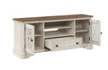 Florian Tv Stand In Oak & Antique White Finish Lv01665 Antique White Solid Wood Mdf