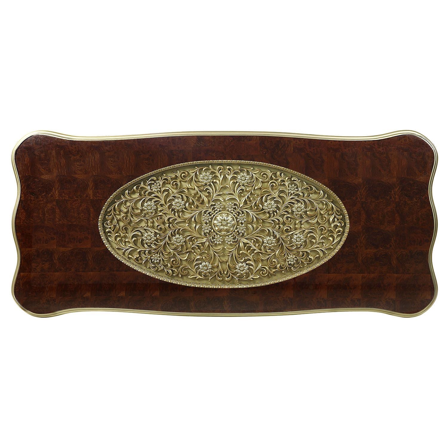 Cabriole Dining Table Gold Finish Dn01482 Gold Mdf