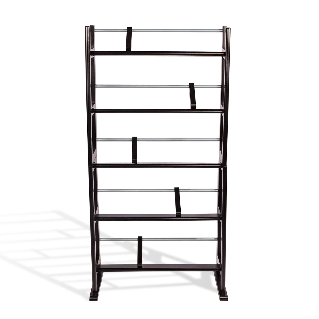 Media Storage Rack With Sliding Dividers In Espresso Brown Black Brown Particle Board