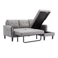 United We Win Sectional Sofa Reversible Sectional Sleeper Sectional Sofa With Storage Chaise Light Gray Linen