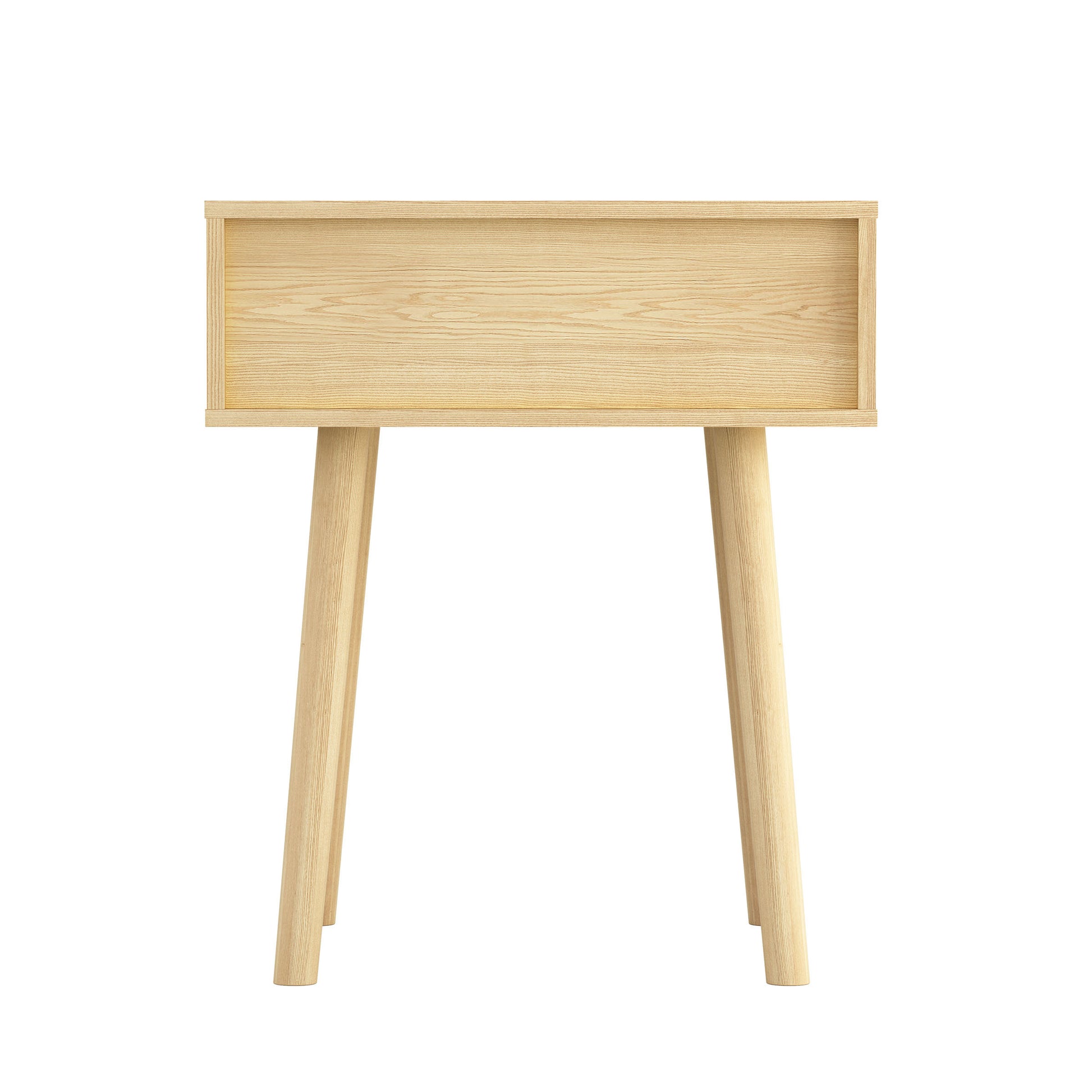 Bohemian End Table, Natural Rattan Drawer In Natural Color Beige Particle Board