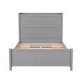 Full Size Platform Bed With Drawers And Storage Shelves, Gray Gray Pine