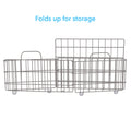 Collapsable Wire Basket In Light Gray Light Gray Metal