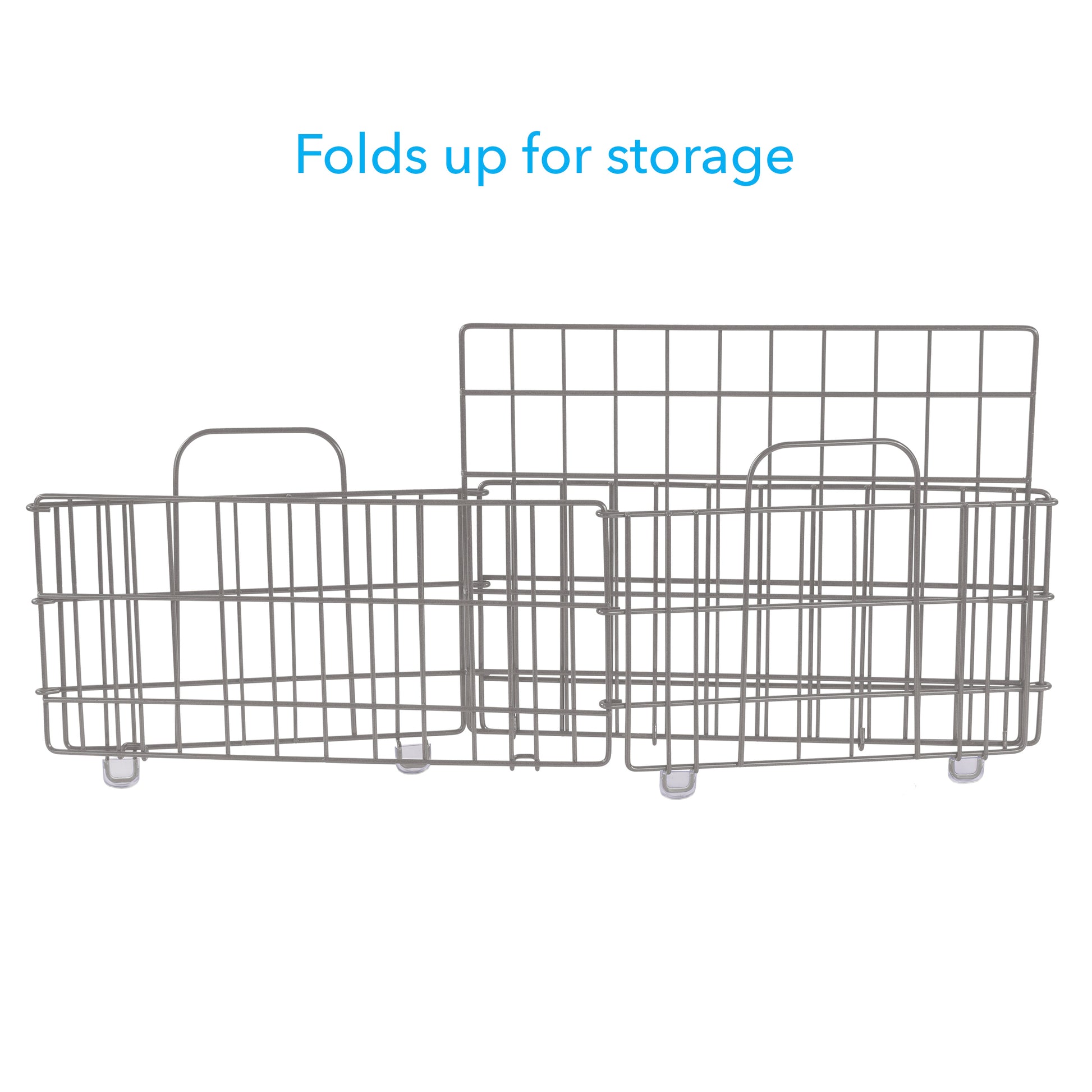 Collapsable Wire Basket In Light Gray Light Gray Metal