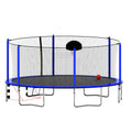 16Ft Trampoline With Basketball Hoop Pump And Ladder Inner Safety Enclosure With Soccer Goal Blue Blue Steel