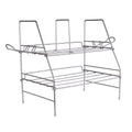 Wire Gaming Rack, Compact Profile, Holds Your Gaming Console And Accessories. Dark Gray Metal