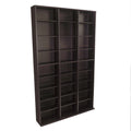 Media Shelving Unit, 6 Fixed Shelves, 18 Adjustable Shelves, Wide Base For Stability In Espresso Brown Black Brown Particle Board