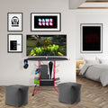 Gaming Storage Stand With 2 Fixed Carbon Laminate Shelves In Black And Red Red 39 Inches Or Less Particle Board