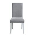 Lanton Side Chair Set 2 Gray Linen & Antique White Finish Dn01452 Antique White Linen