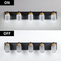 Vanity Lights With 5 Led Bulbs For Bathroom Lighting Black Glass