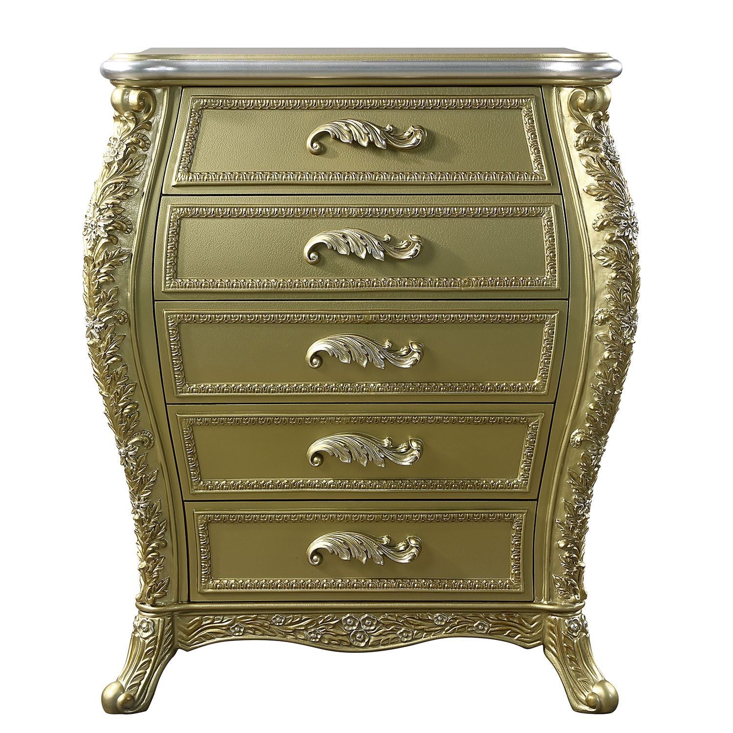 Cabriole Chest Gold Finish Bd01467 Gold Mdf