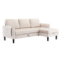 United We Win Sectional Sofa Reversible Sectional Sleeper Sectional Sofa With Storage Chaise Beige Polyester