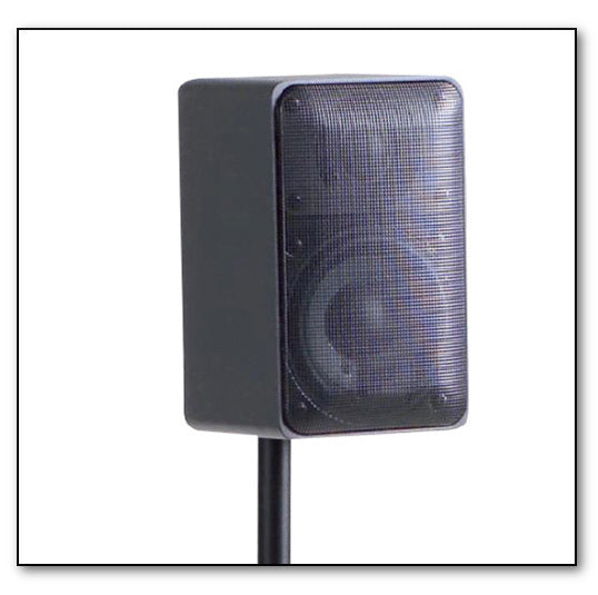 Satellite Speaker Stand, Made From Cast Iron, Height Adjustable, Cable Management Black Metal
