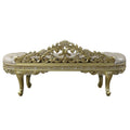 Cabriole Bench Light Gold Pu & Gold Finish Bd01468 Gold Pu