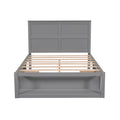 Full Size Platform Bed With Drawer On The Each Side And Shelf On The End Of The Bed, Gray Gray Pine