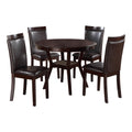 Espresso Finish 5Pc Dinette Set Table With Open Display Shelf 4X Side Chairs Faux Leather Upholstered Contemporary Dining Room Furniture Espresso Seats 4 Dining Room Round Dining Table With Chair Wood