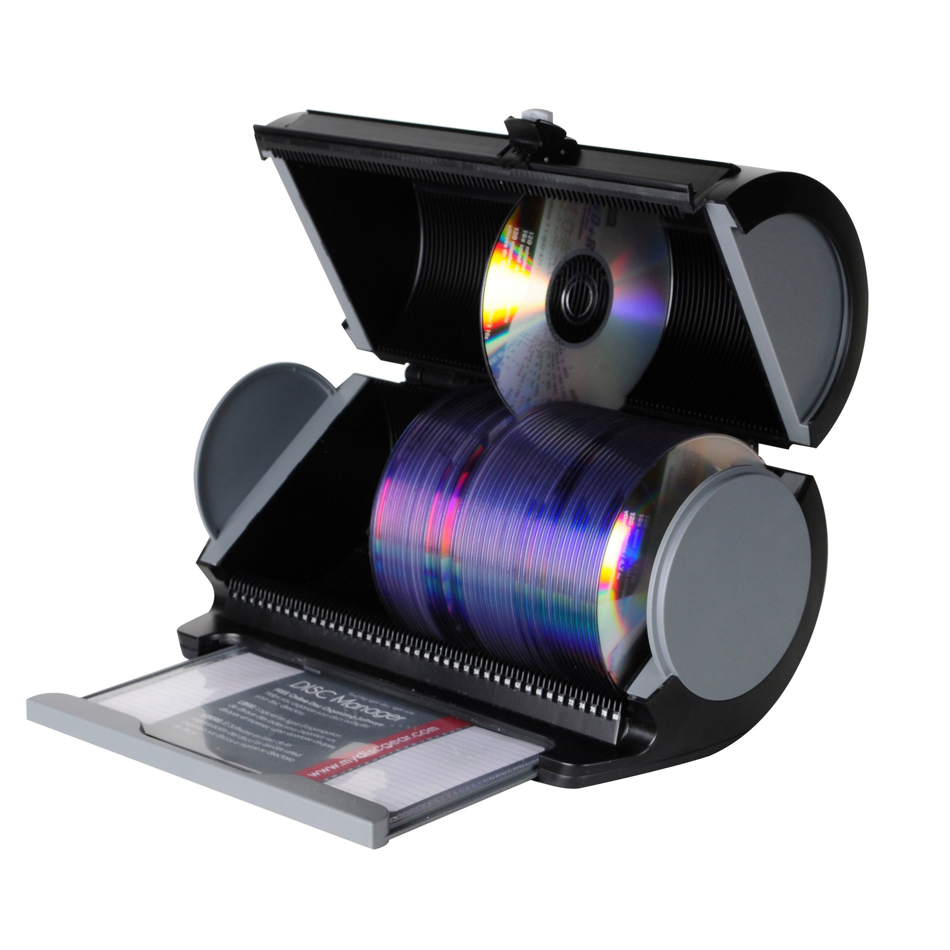 Space Saving Disc Storage Drum Black Plastic