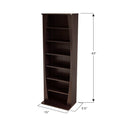 Multimedia Shelving Unit, 5 Adjustable Shelves, Wide Base For Stability, Lightweight In Espresso Brown Black Brown Particle Board