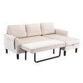 United We Win Sectional Sofa Reversible Sectional Sleeper Sectional Sofa With Storage Chaise Beige Polyester