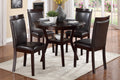 Espresso Finish 5Pc Dinette Set Table With Open Display Shelf 4X Side Chairs Faux Leather Upholstered Contemporary Dining Room Furniture Espresso Seats 4 Dining Room Round Dining Table With Chair Wood