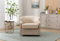 Coolmore Swivel Chair Living Room Chair Beige Metal