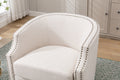 Coolmore Swivel Chair Living Room Chair Beige Metal