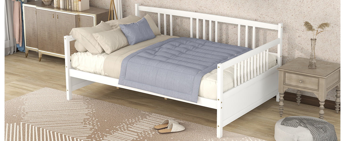 Full Size Daybed With Support Legs, White Old Sku: Wf191900Aak White Solid Wood