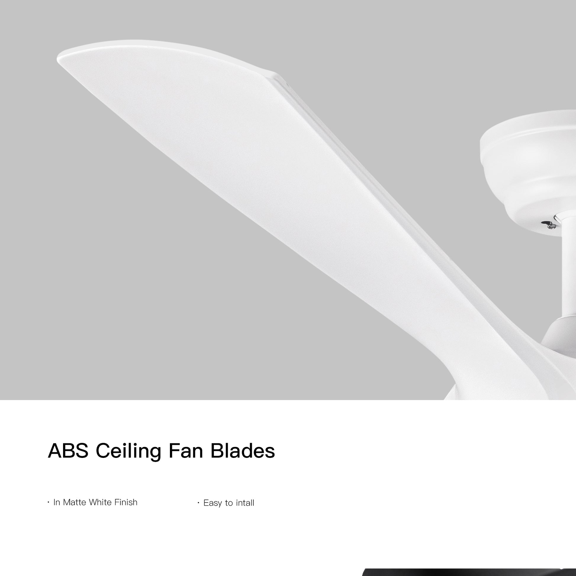 56 In.Intergrated Led Ceiling Fan With White Abs Blade White Abs