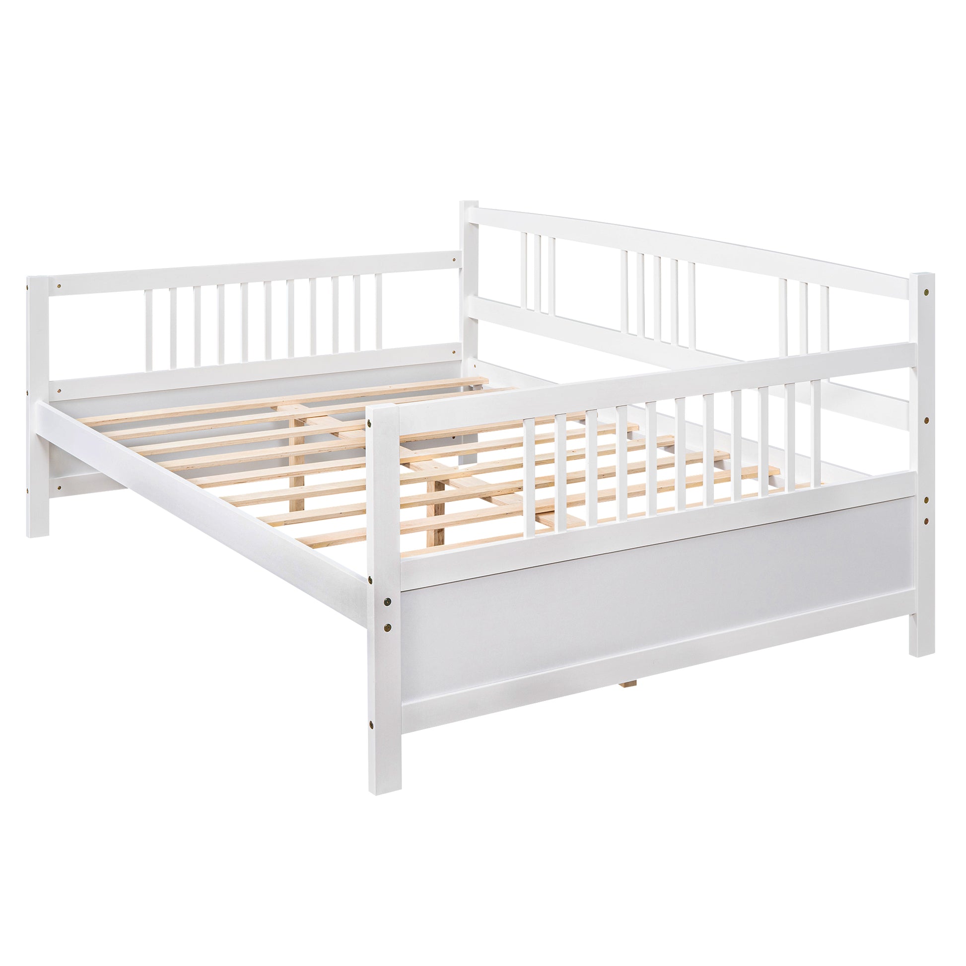 Full Size Daybed With Support Legs, White Old Sku: Wf191900Aak White Solid Wood