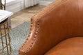 Coolmore Swivel Chair Living Room Chair Light Brown Metal