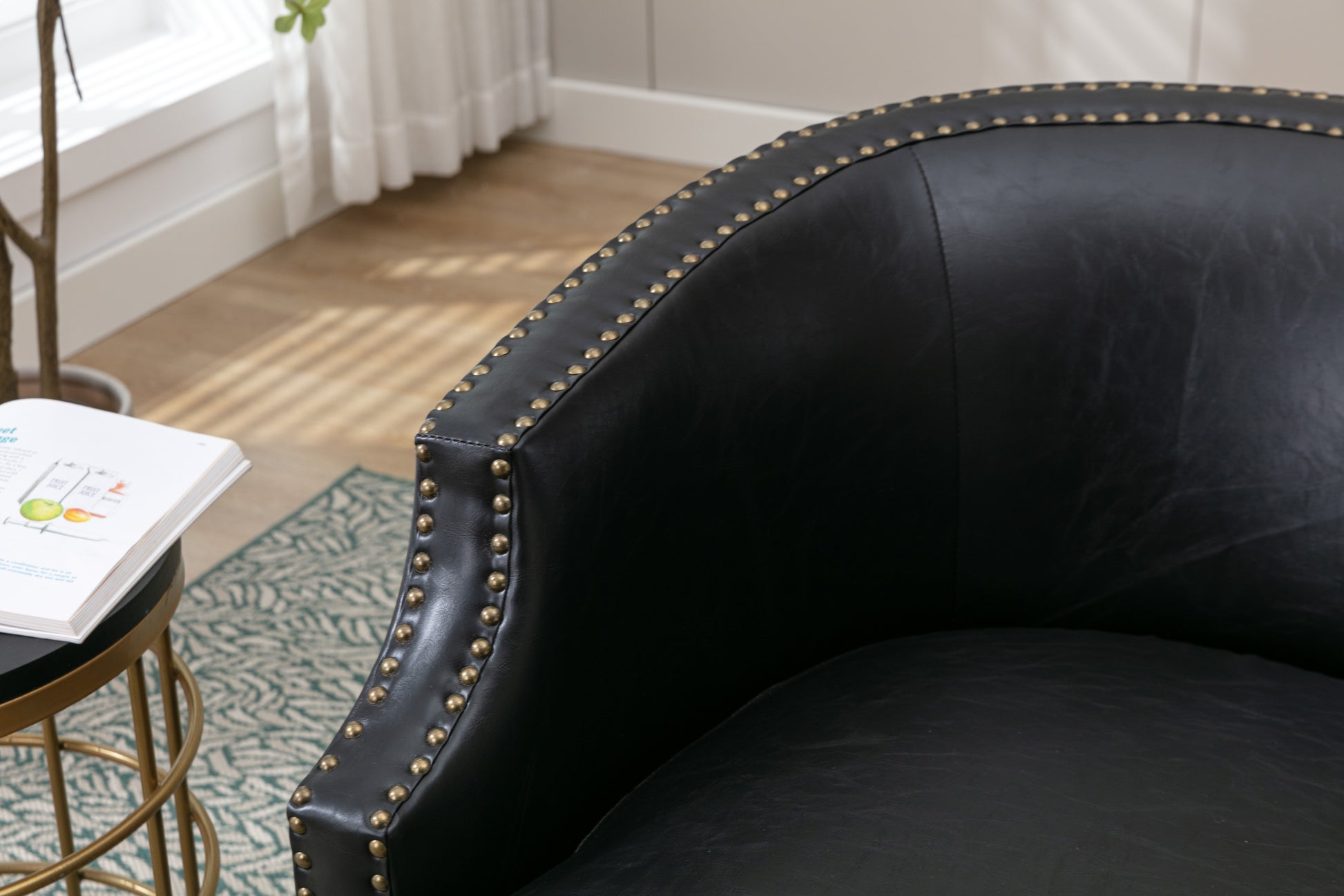 Coolmore Swivel Chair Living Room Chair Black Metal