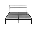 Queen Size Metal Bed Frame With Headboard Black Black Metal